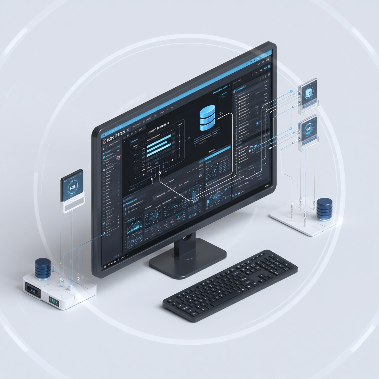 Ignition SCADA platform with web-based HMI Designer interface SQL database connections and unlimited tag licensing model