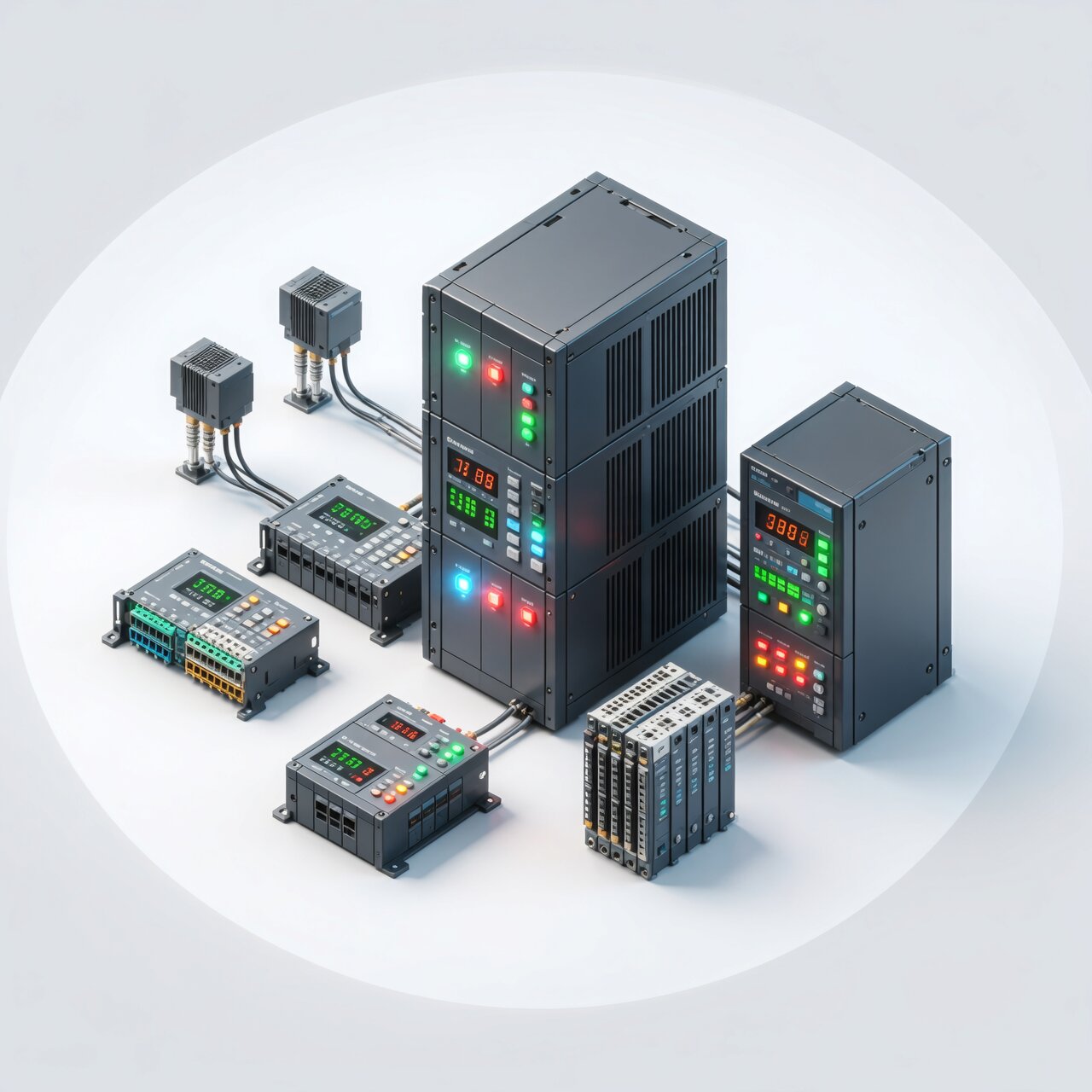 Process control systems with distributed control units field devices and I/O modules for industrial process automation