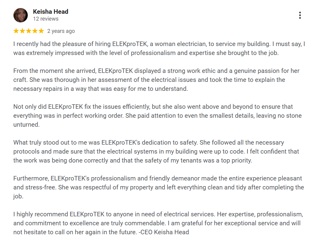 elekprotek charleston - best electrician charleston sc - review5